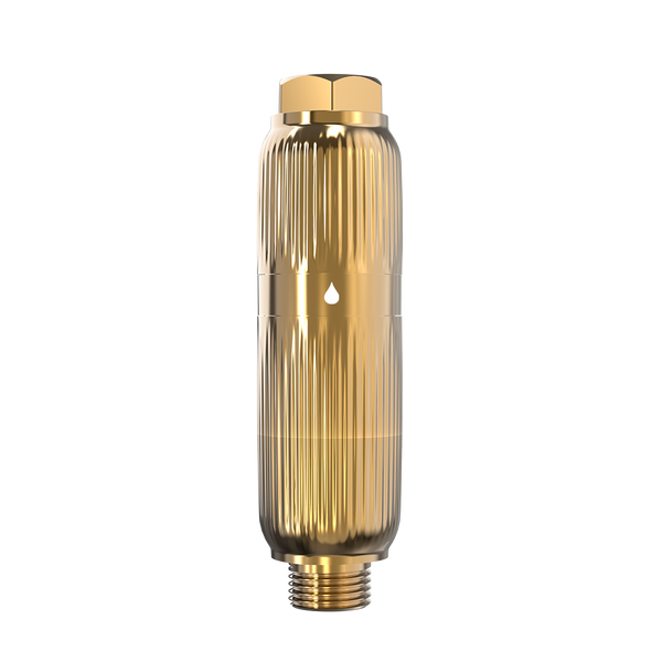 Aquafilter Gold Shower Filter, front view highlighting its design
